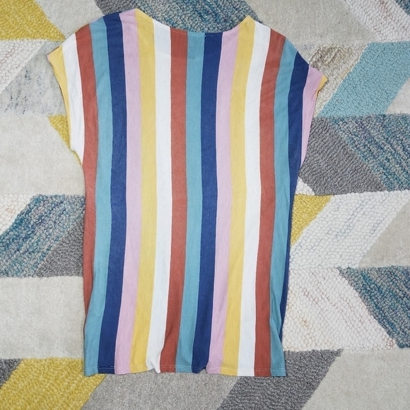 W5 Rainbow Stripped Tie Top MEDIUM - Picture 3 of 4